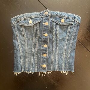 Zara Denim Corset Top